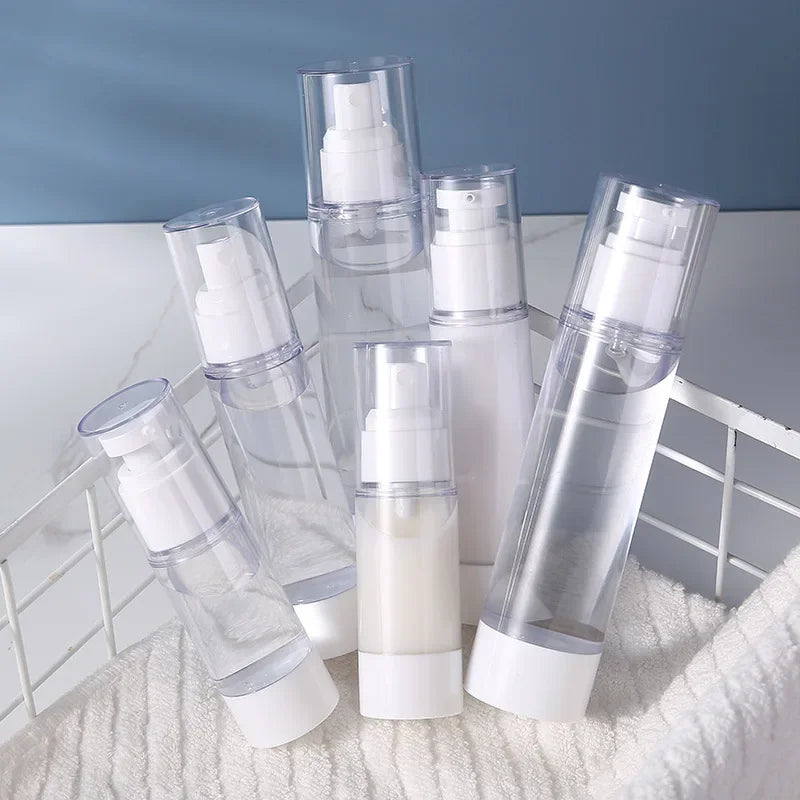 Clear Airless Pump Bottles Refillable Vacuum Travel Set Travel Pump Bottles Qme