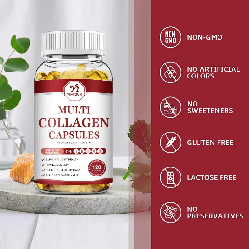 YIMIDUK Multi Collagen Peptides 1500mg – Skin, Hair & Nails Collagen Supplement Qst