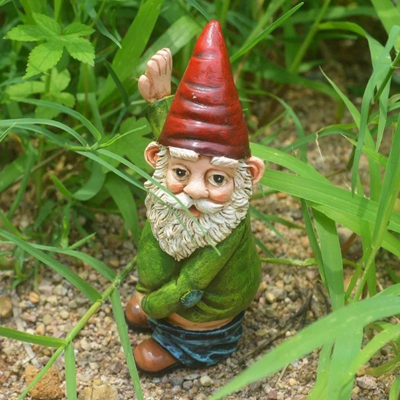 Novelty Gnome Resin Statue | Bearded Dwarf Garden Sculpture Garden Gnome Statue Qme