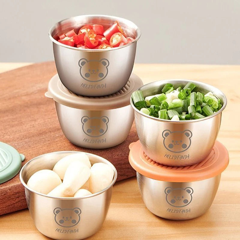 Stainless Steel Dipping Sauce Cup with Lid | BBQ Condiment Bowl Condiment Dipping Cup Qst