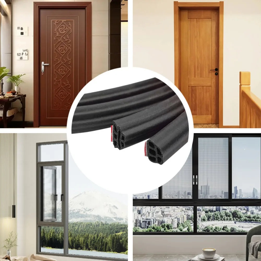 EPDM Acoustic Door & Window Sealing Strip 5M 6M 10M Door Weatherstrip Seal Qme