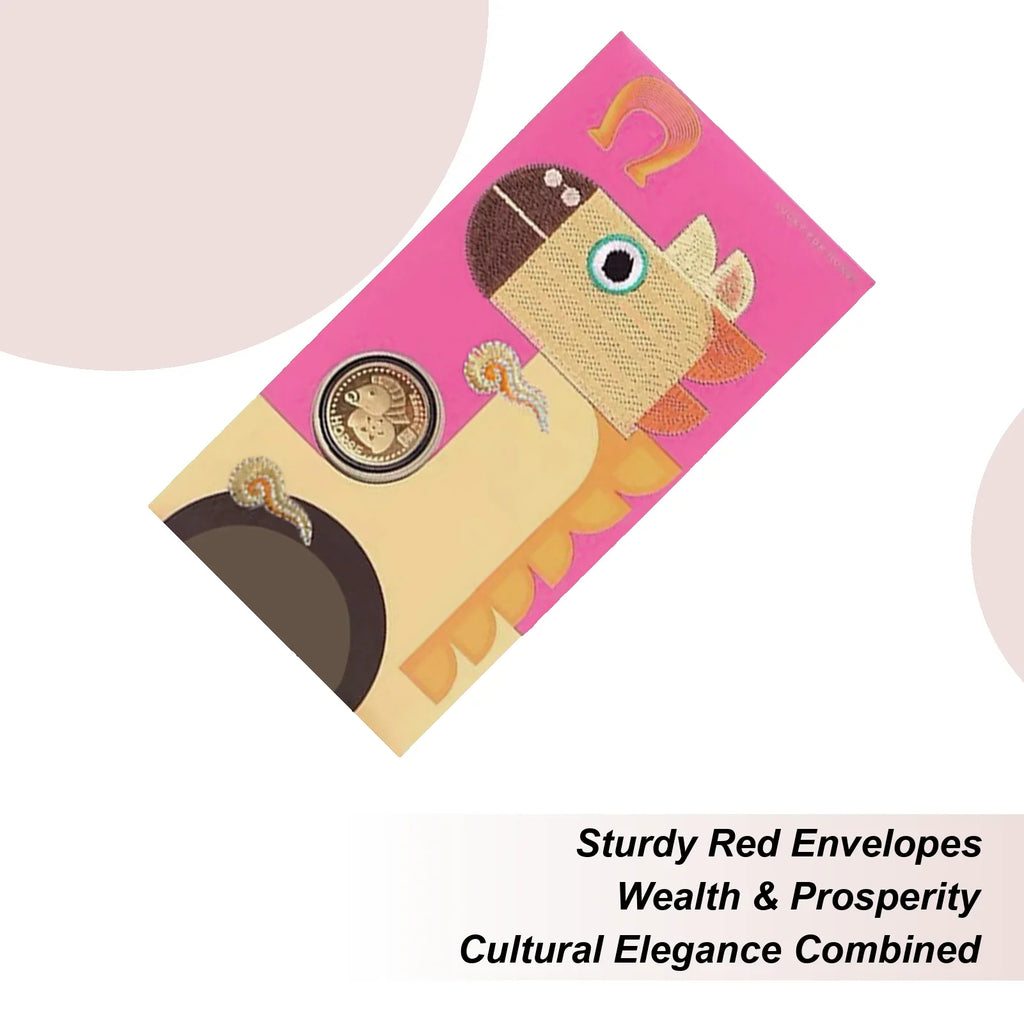 Red Envelope Gold Souvenir Coin – New Year Blessing Gift Set Collectible Gift Set Qme