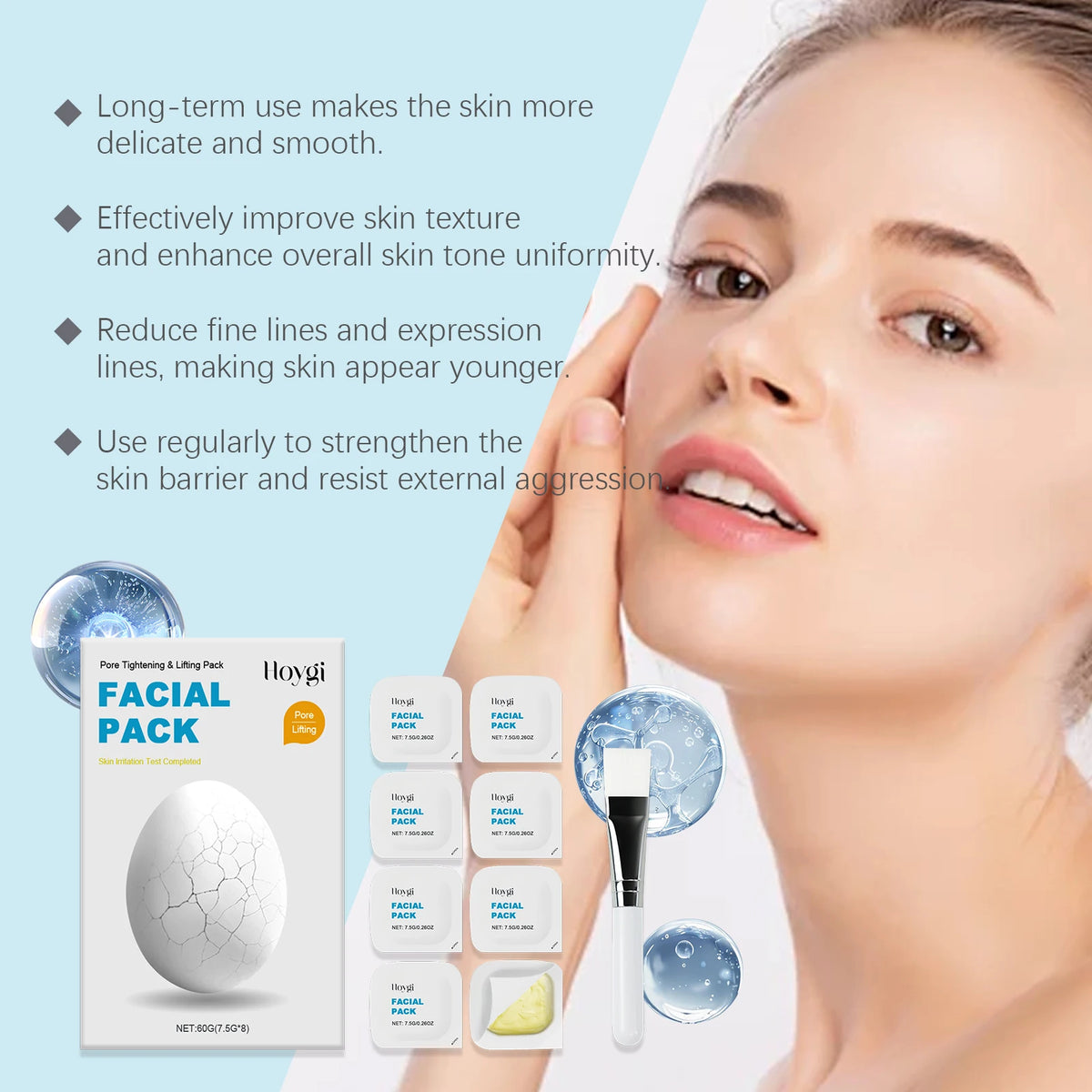 Hoygi Cleansing Smear Mask – Exfoliate, Hydrate & Brighten Skin Face Mask Treatment Qst