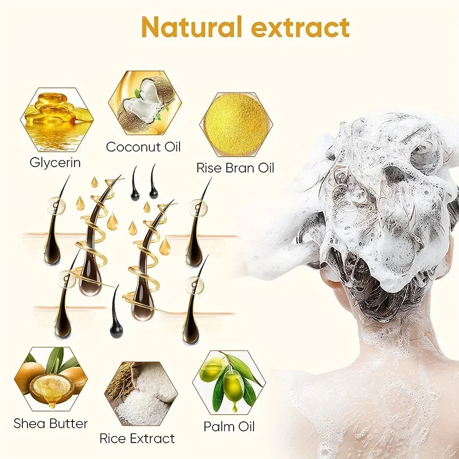 GZE Rice Water Shampoo Bar & Solid Conditioner for Hair Solid Shampoo Bar Qme