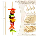 Bamboo Disposable Fruit Forks & Cocktail Skewers 100pcs Cocktail Skewers Qme Beige