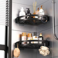 Corner Shower Caddy No-Drill Adhesive Bathroom Storage Rack Shower Storage Caddy Qme Black