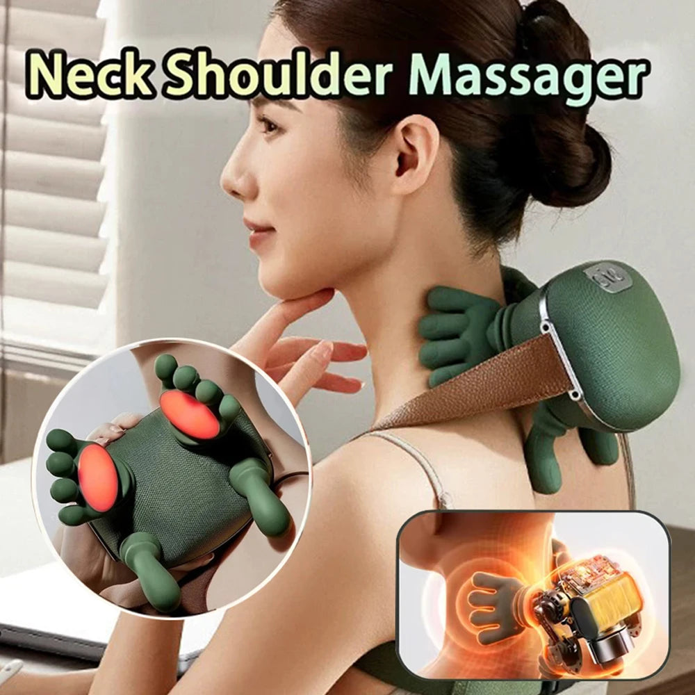 Vilnason Heated Neck Shoulder Massager – 3-Level Kneading N8 Neck Shoulder Massager Qst