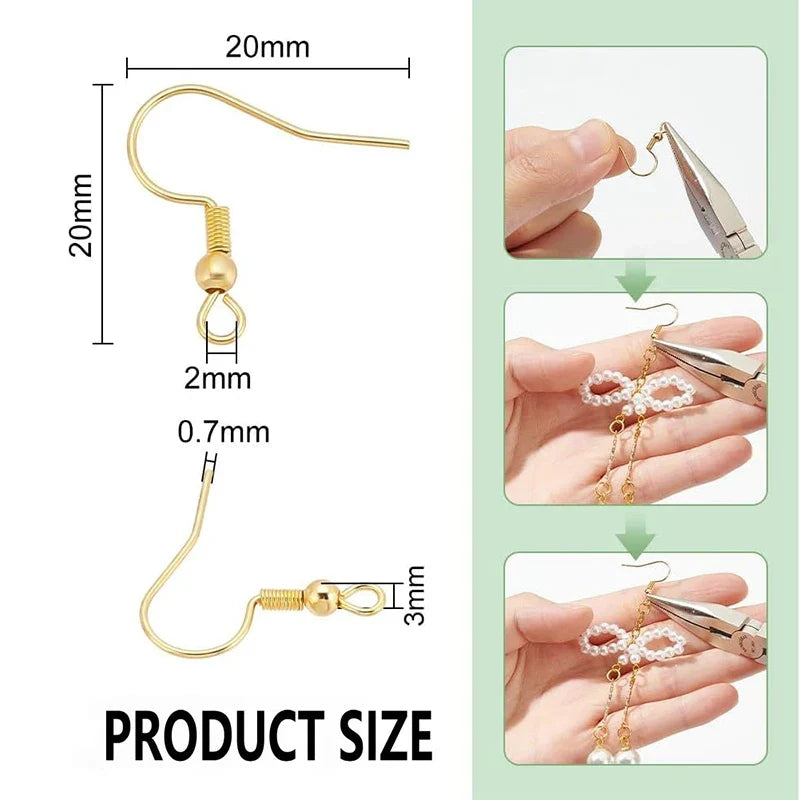18K Gold Plated Hypoallergenic Earring Hooks – 5 Pairs Earring Hooks Qme