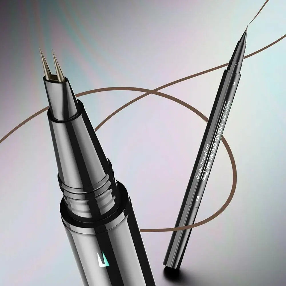 2-in-1 Waterproof Eyebrow Pencil & Liquid Curved Pen Eyebrow Pencil Qme