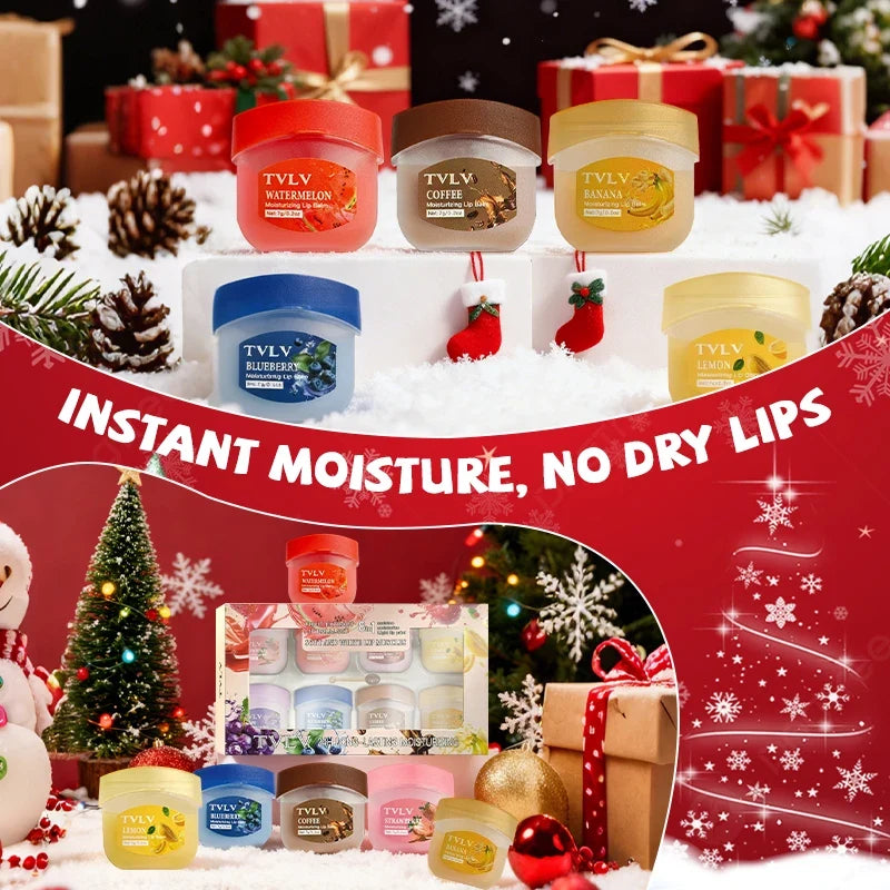 8-Piece Fruity Lip Balm Set – Moisturizing & Smoothing Lip Care Lip Balm Set Qme