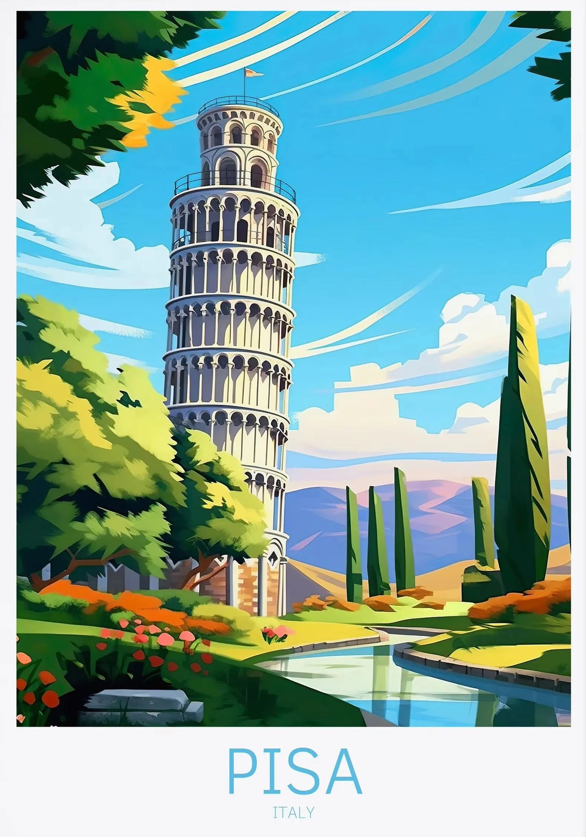 Italy City Travel Canvas Wall Art – Rome Venice Paris Poster Canvas Wall Art Qst