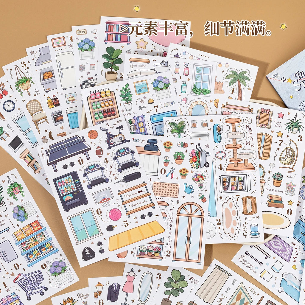 Cartoon Die Cut Sticker Book – Journal & Planner Decoration Die Cut Sticker Book Qme