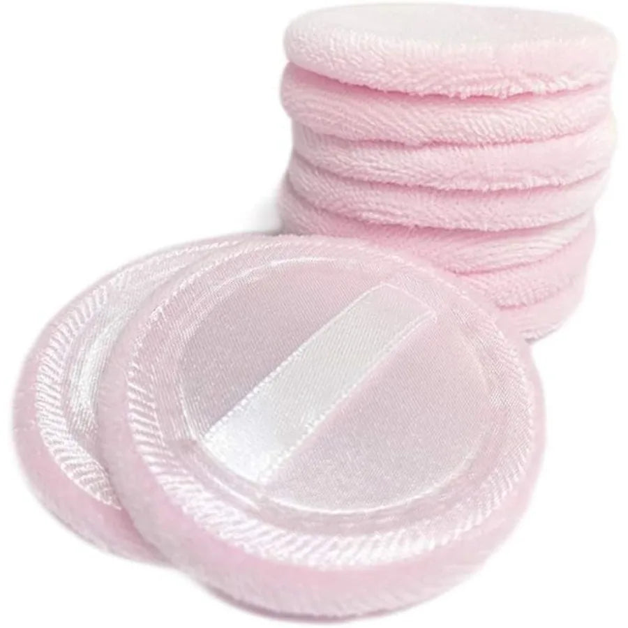 Soft Cotton Powder Puffs with Ribbon – 5cm Makeup Pads, 5-Pack Makeup Powder Puff Qme