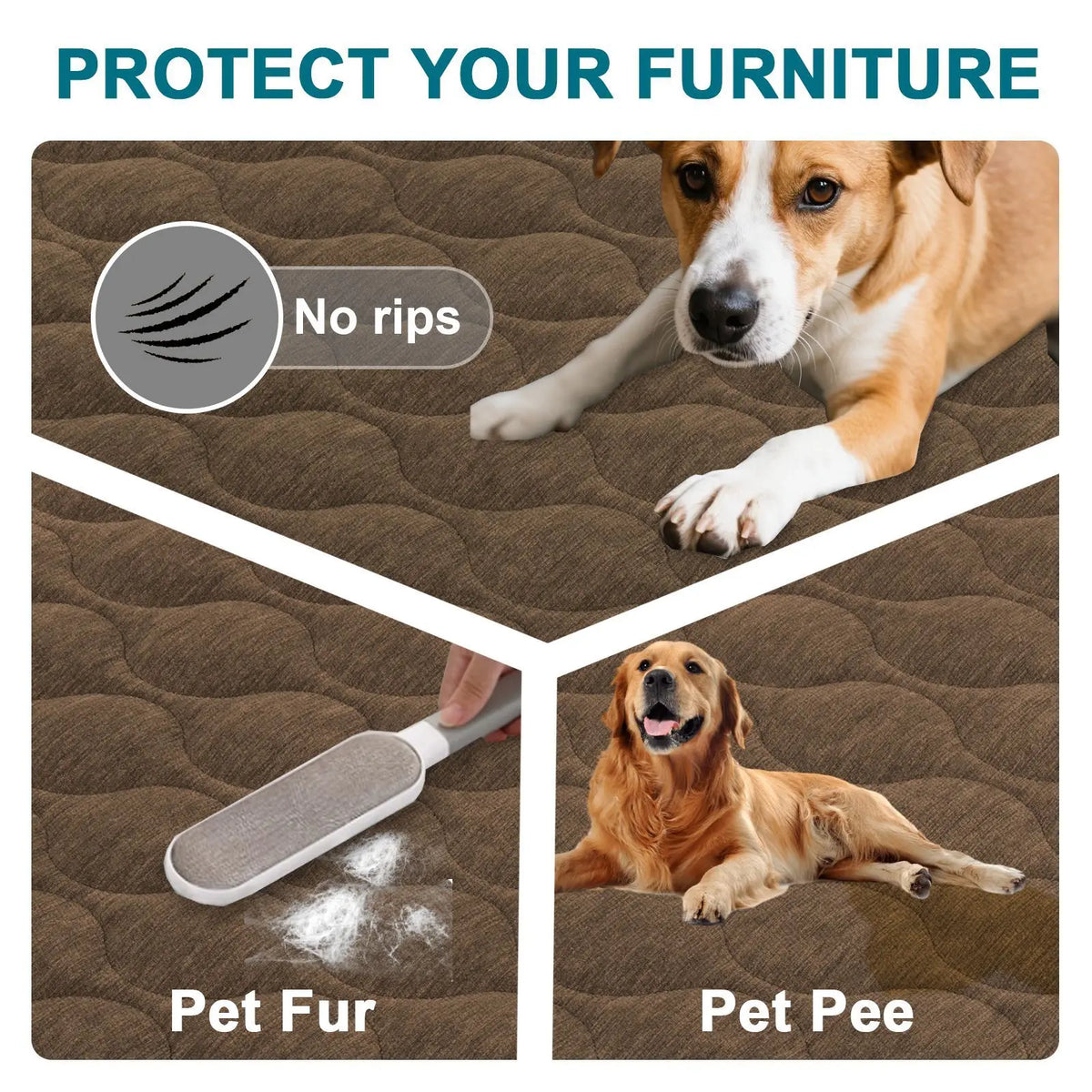 Quilted Chenille Non-Slip Pet Sofa Cover – Washable Slipcover Pet Sofa Cover Qst