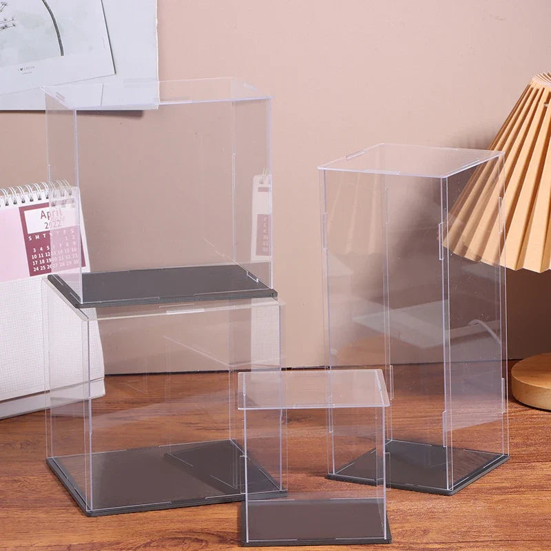 Transparent Acrylic Display Box – Dustproof Cabinet, 17 Sizes Acrylic Display Cabinet Qme