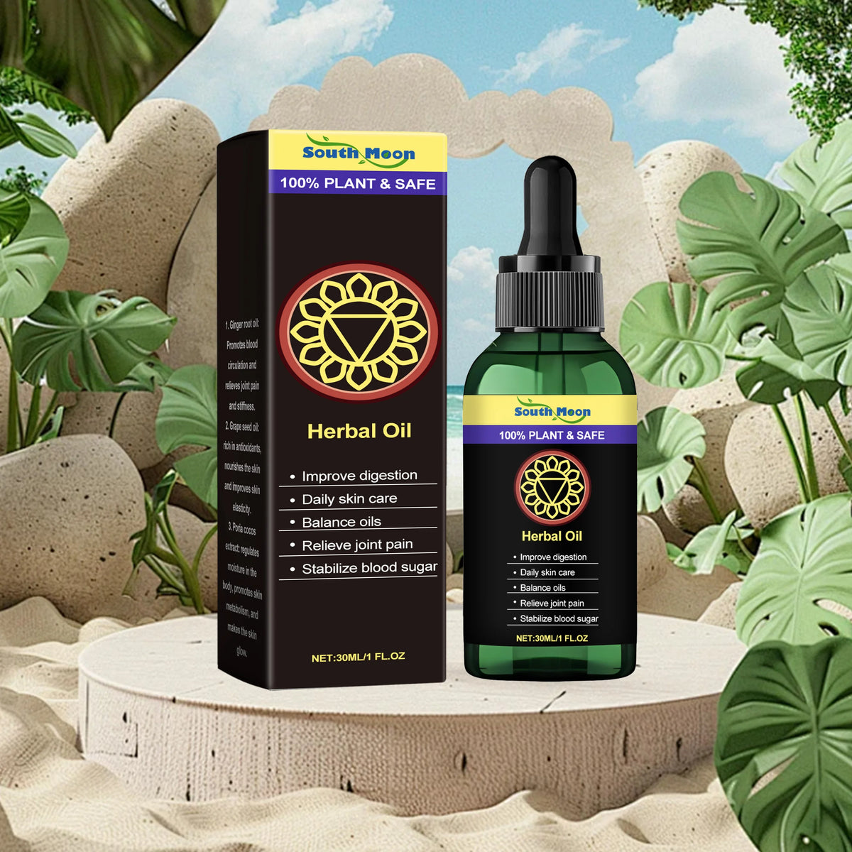 South Moon Relaxing Body Massage Oil – Plant Essential Oil Body Massage Oil Qst 30ml boxed