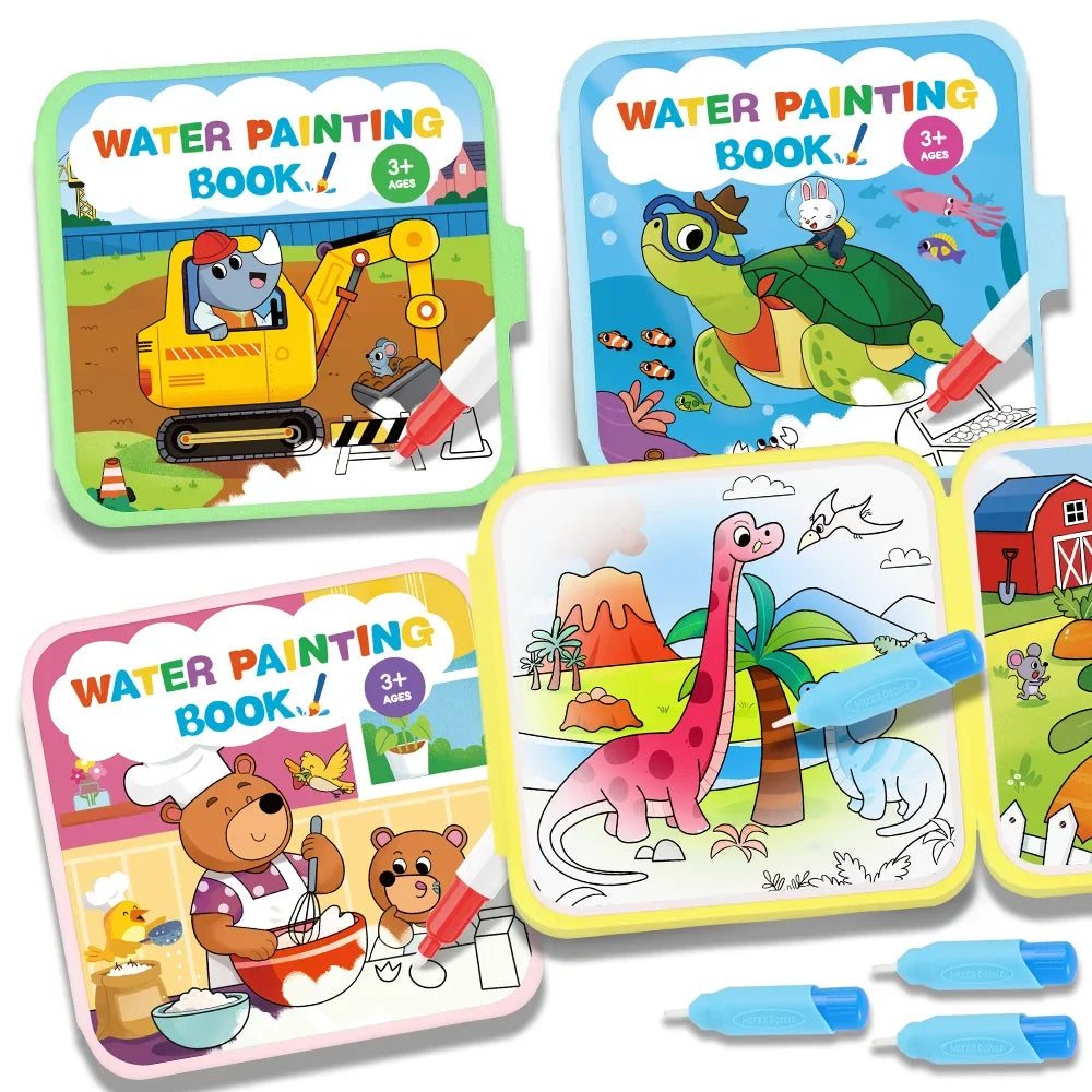 Reusable Water Drawing Doodle Book & Magic Pen for Kids Kids Drawing Book Qme