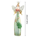 Weatherproof Metal Fairy Garden Angel Sculpture Ornament Garden Angel Sculpture Qme Green China Mainland
