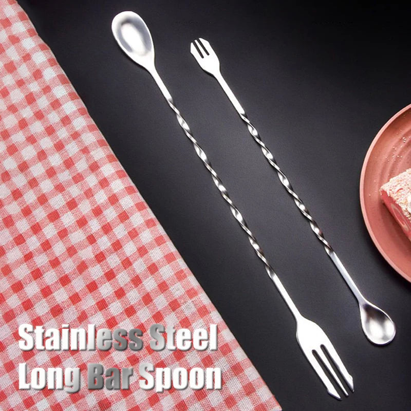 Stainless Steel Cocktail Muddler & Mixing Spoon Bar Set Cocktail Bar Tool Qst