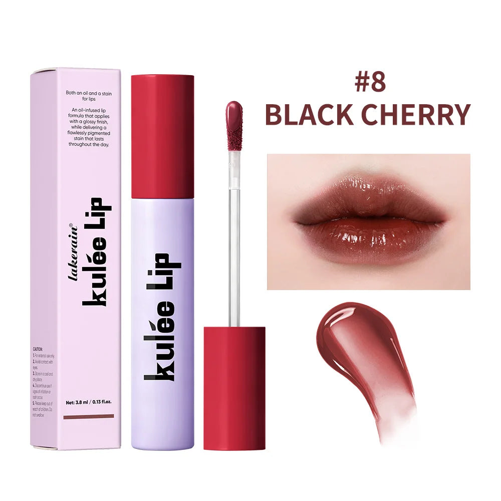 Lakerain Nourishing Lip Oil Gloss – Long-Lasting Color & Moisture Lip Oil Gloss Qst 08