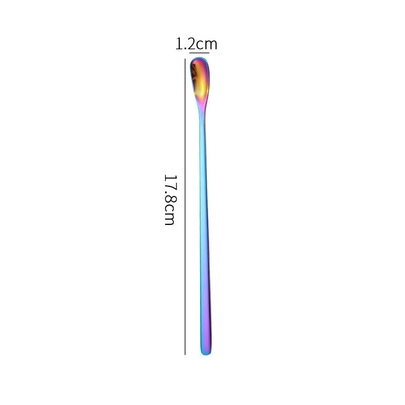 Long Handle Stainless Steel Stirring Spoon – Coffee & Tea Stirring Spoon Qst 3 Multicolor