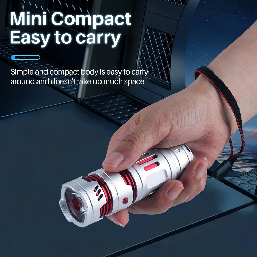 BORUIT Gyro EDC LED Flashlight Type-C Rechargeable | Camping EDC LED Flashlight Qst