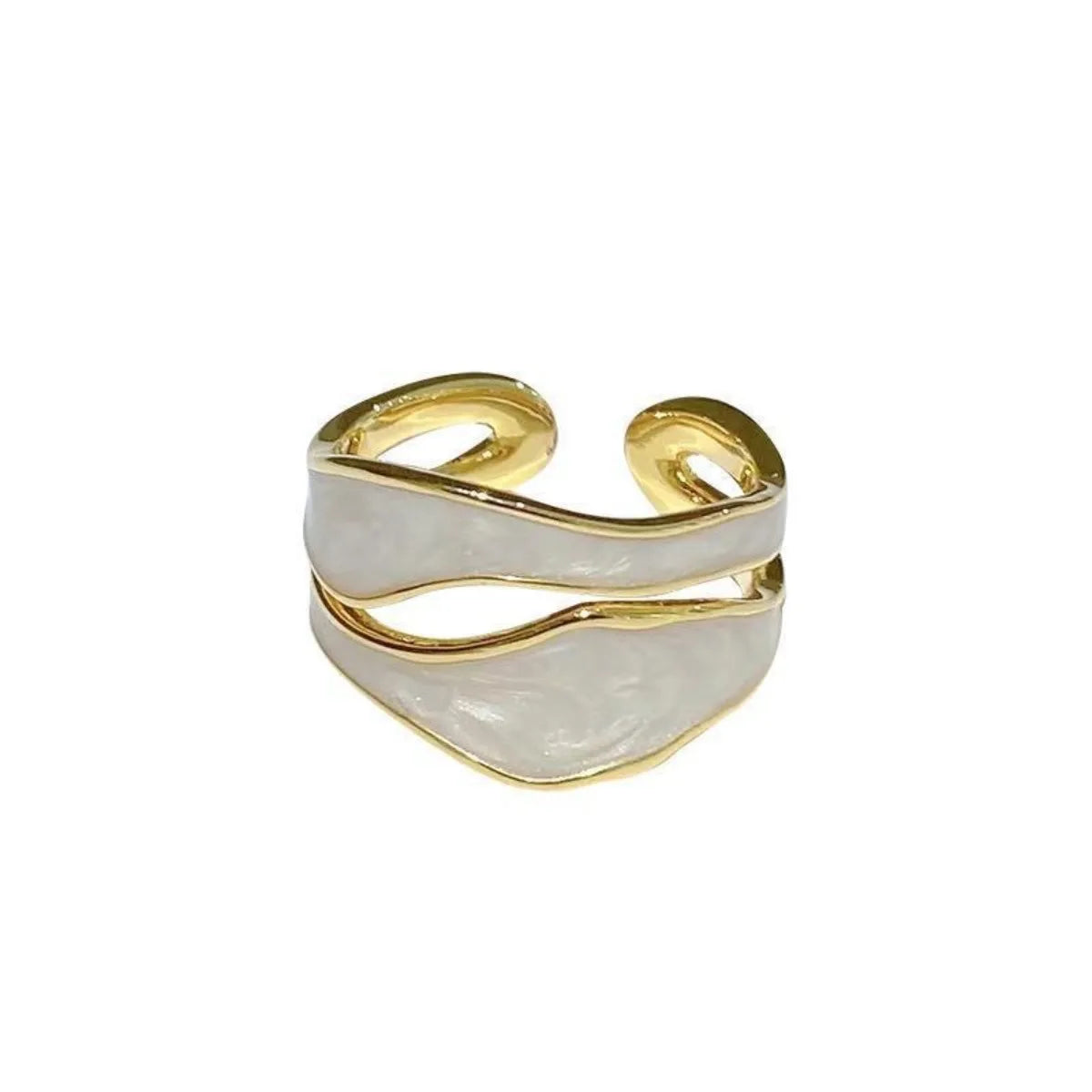 Drop Glaze Double-Layered Ring for Women – Elegant Wedding Jewelry Fashion Ring Qme