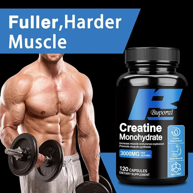 Creatine Monohydrate Capsules – Muscle, Energy & Focus Fitness Supplement Qst