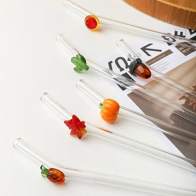 Flexible Glass Straw Set with Cleaning Brush – BPA-Free Glass Straw Set Qst