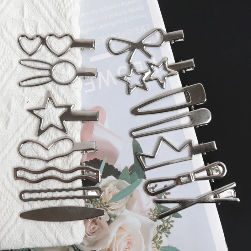 Y2K Metal Duckbill Hair Clips – 28 Pcs Barrette Set Hair Clip Set Qme