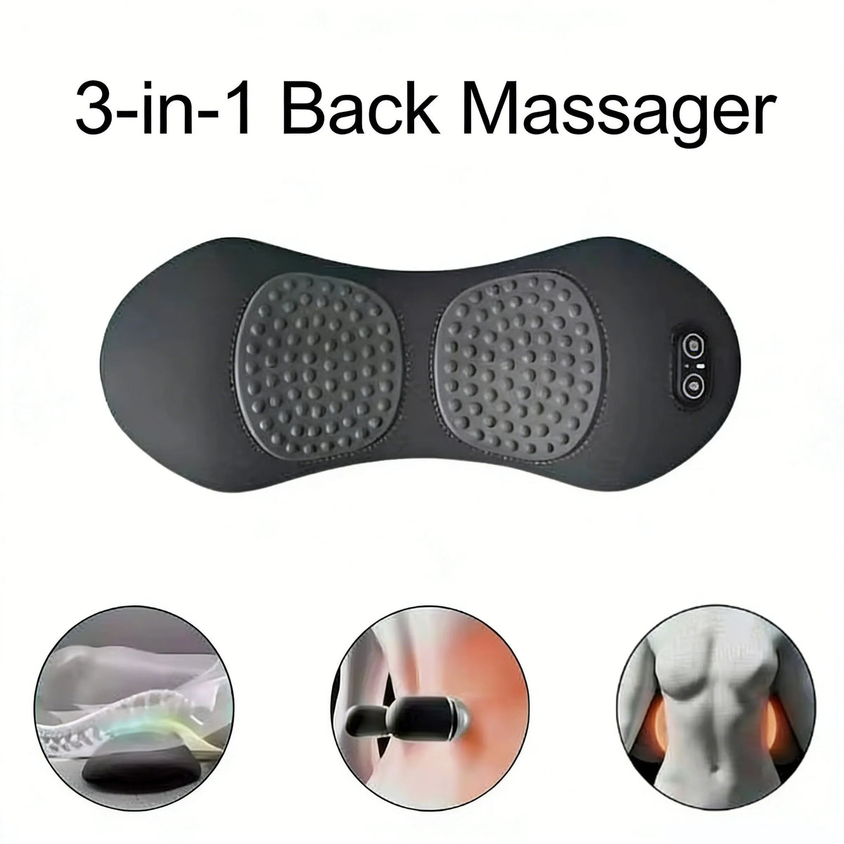 Vilnason 3-in-1 Back Massager – Heat, Vibration & Traction Back Massager Pillow Qst