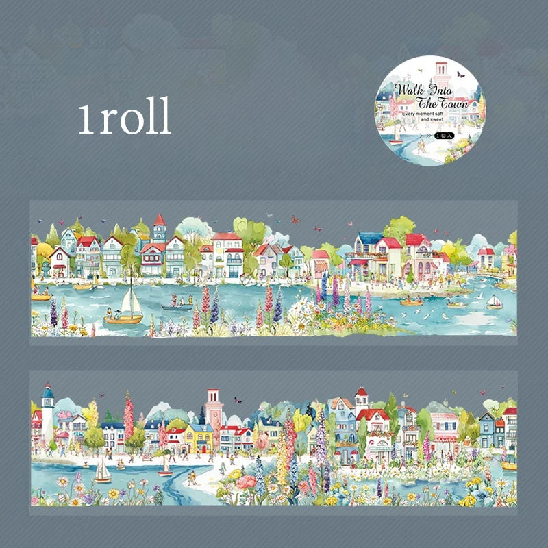 Watercolor Fairy Tale Washi Tape – 6 Colors for Journaling Decorative Washi Tape Qme C