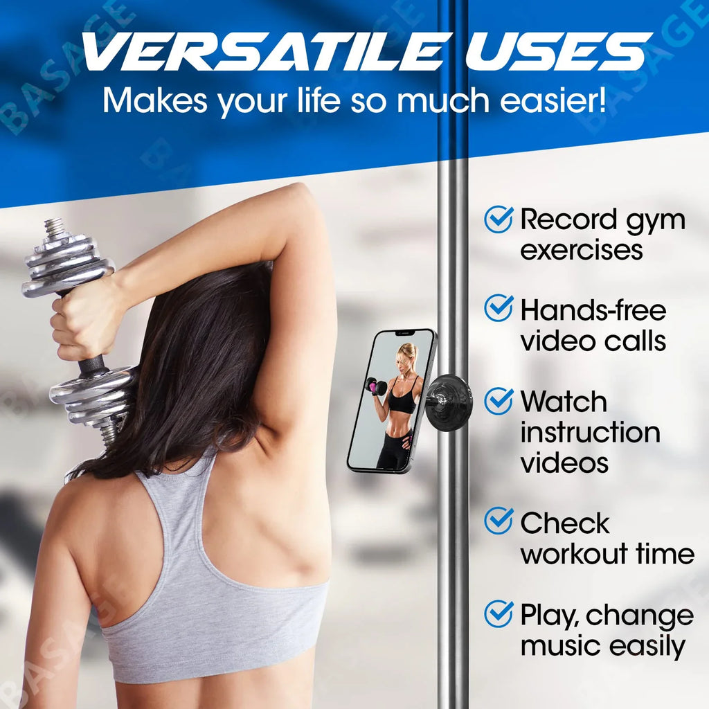Dual Magnetic Gym Phone Holder – Strong 360° Mount Magnetic Phone Mount Qme