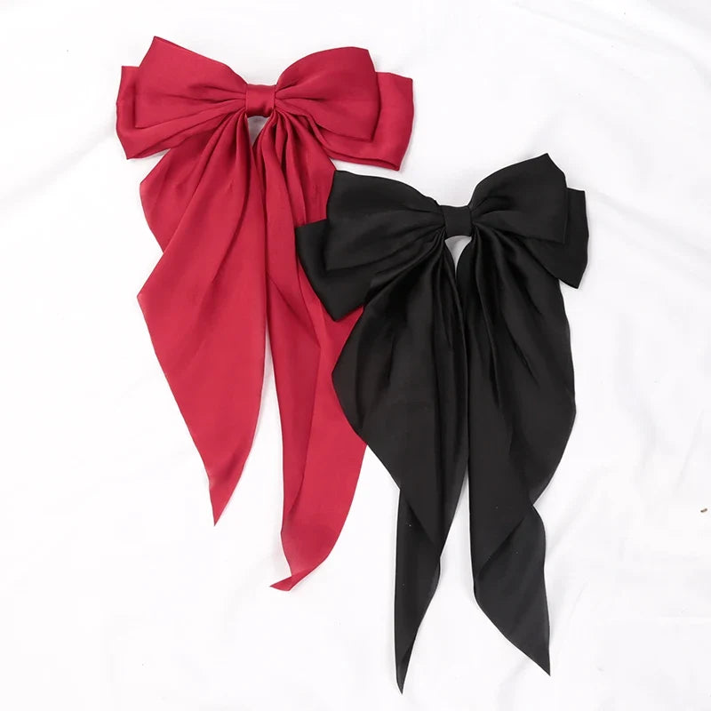Elegant Satin Bow Hair Clip for Women – 5 Colors Bow Hair Clip Qme