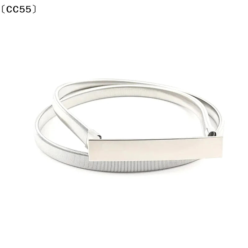 Elastic Gold Silver Metal Chain Belt for Women – Leaf Design Women's Chain Belt Qst