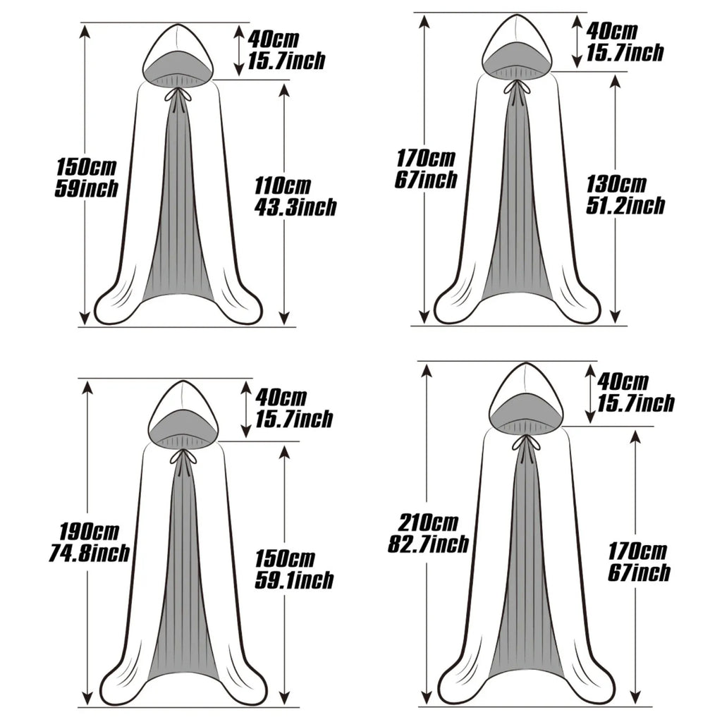 Medieval Wizard Vampire Hooded Cloak Cosplay Costume – 8 Colors Hooded Cosplay Cloak Qme