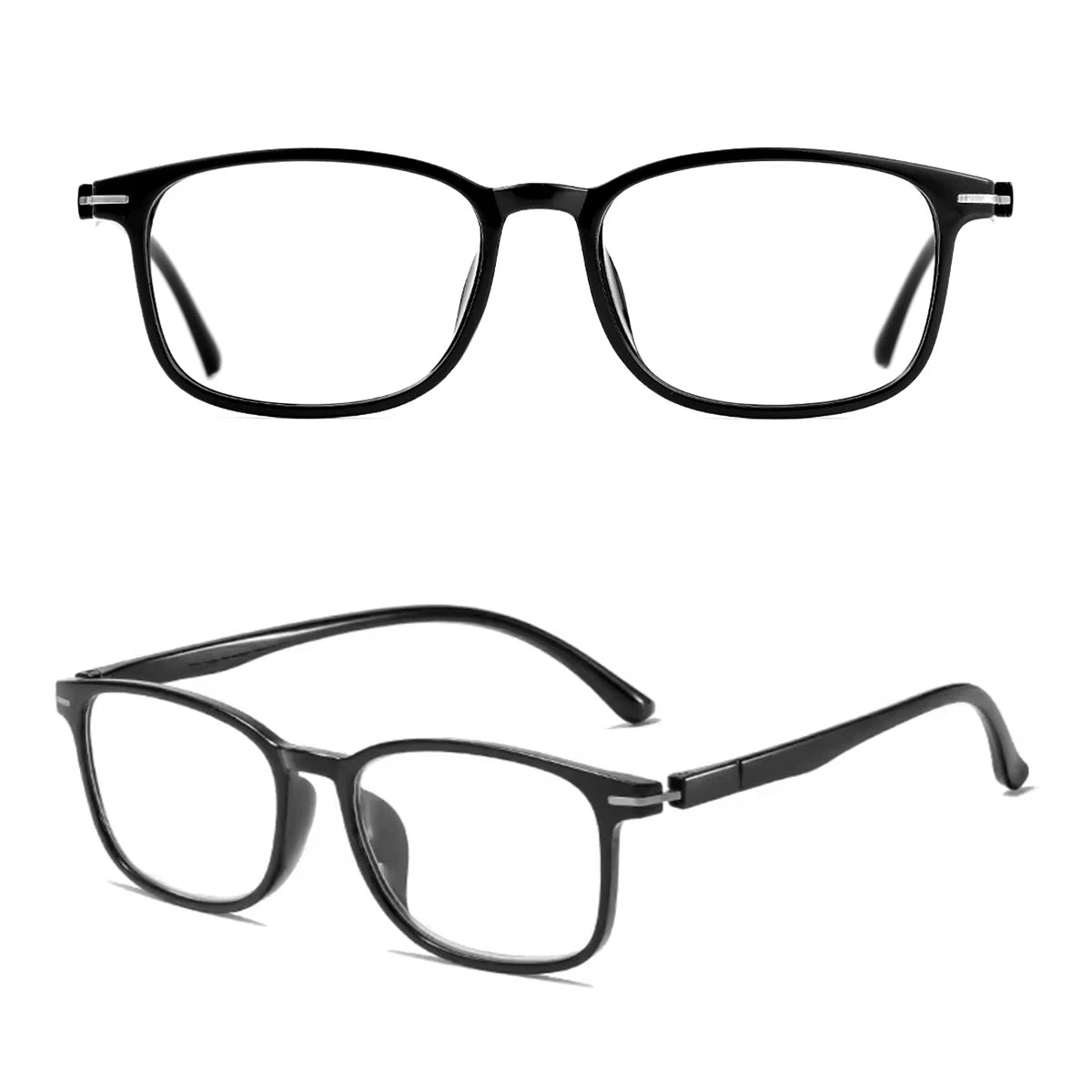 VOPHA Anti Blue Light Reading Glasses Lightweight Acetate L10 Reading Glasses Qst 2pcs-Black +300