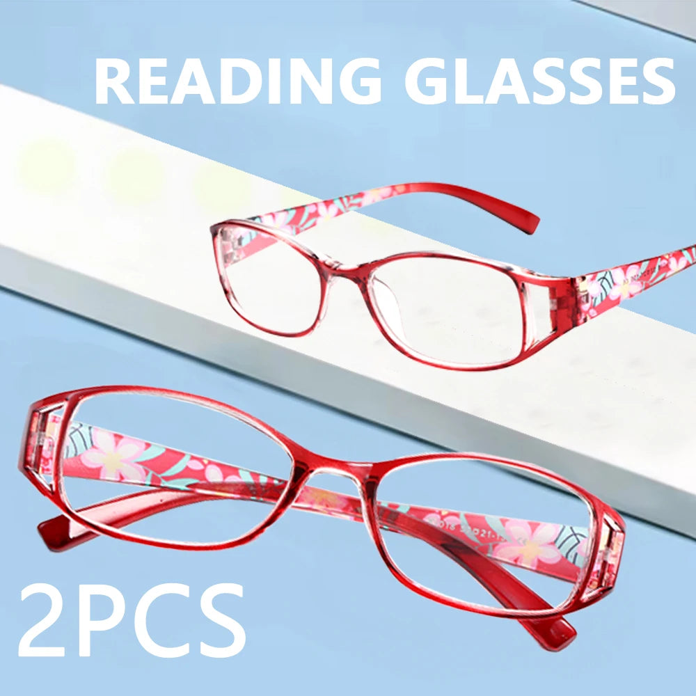 2-Pack Women's Blue Light Blocking Reading Glasses +1.0–+3.0 Reading Glasses Qst
