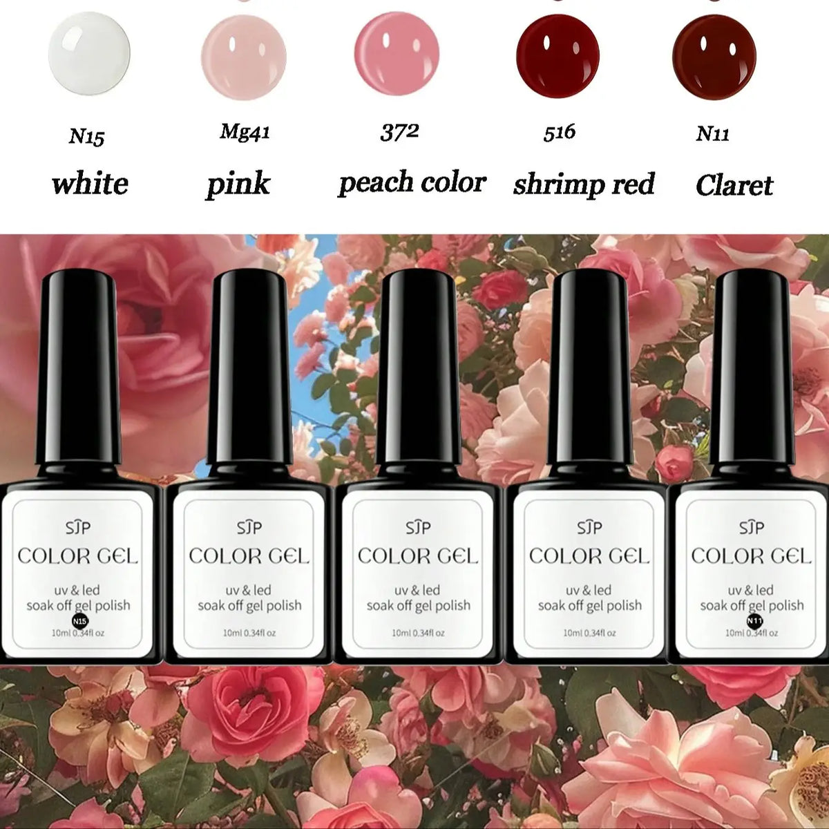 5-Piece Pink UV Gel Nail Polish Set – Semi-Permanent DIY Art UV Gel Nail Polish Qme 1 set