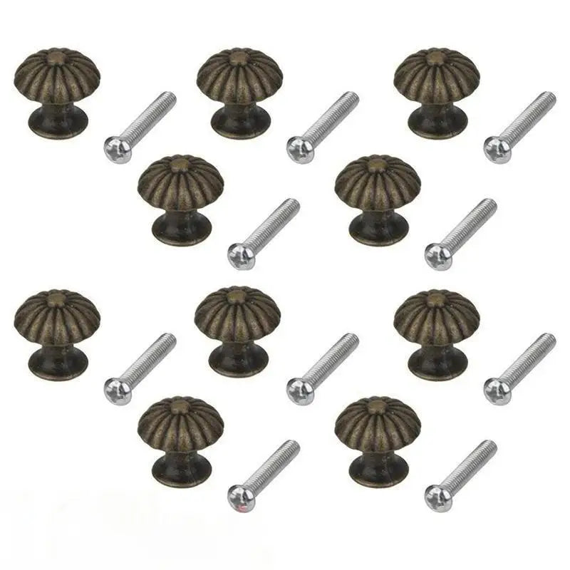 Vintage Retro Cabinet Drawer Knobs Antique Brass 10-Pack Cabinet Drawer Knobs Qme