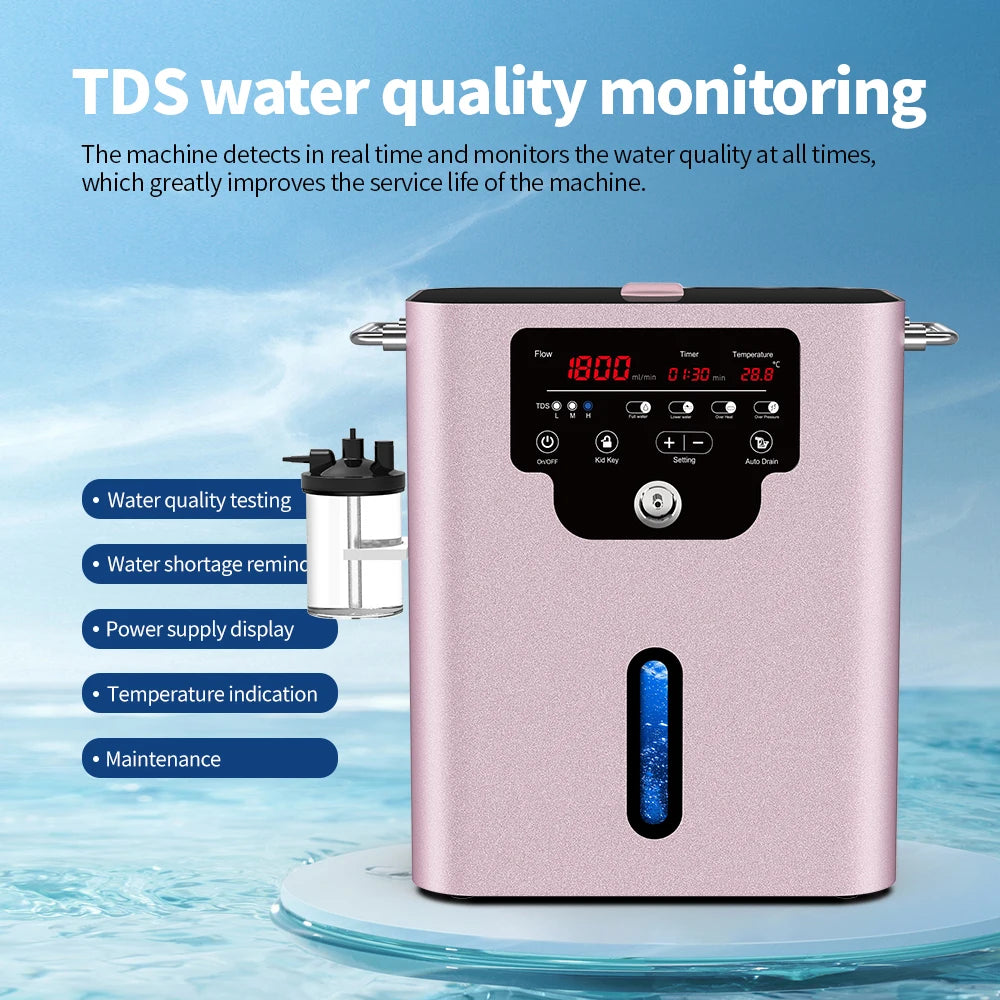 Suyzeko 1800ml Molecular Hydrogen Inhalation Machine 99.99% Purity Hydrogen Inhalation Machine Qst