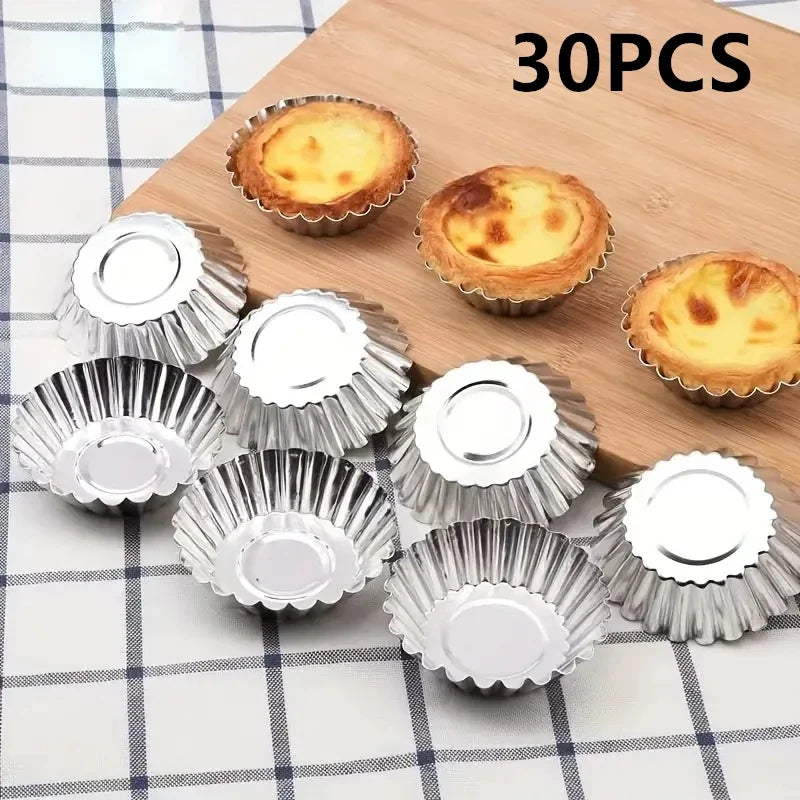 Reusable Aluminum Egg Tart Molds – Cookie, Pudding & Jelly Baking Mold Qme