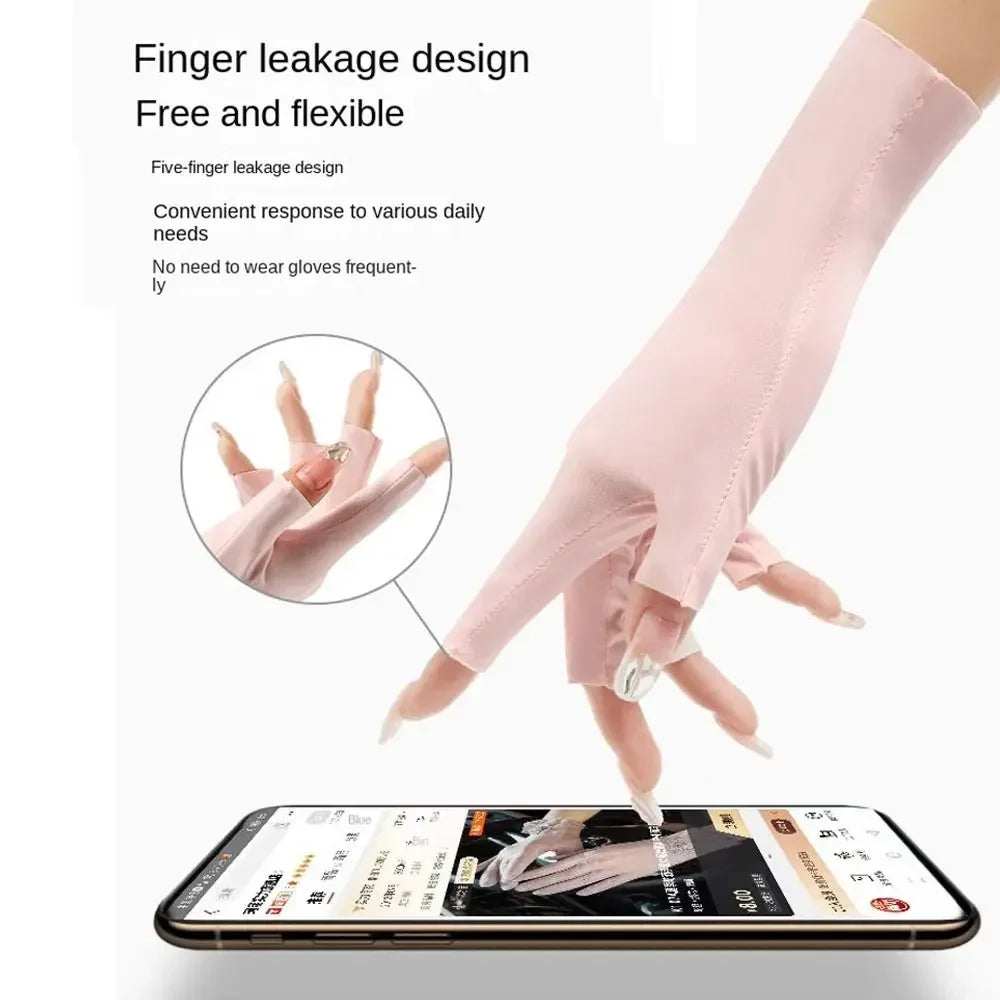 Fingerless UV Protection Gloves – Thin Outdoor Riding, 8 Colors Fingerless Riding Gloves Qme