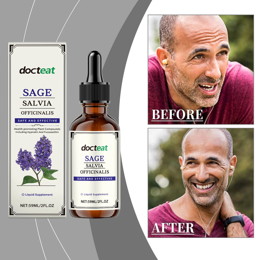 Docteat Sage Extract Drops + Vitamin B1 | 59ml Herbal Supplement Herbal Liquid Supplement Qst