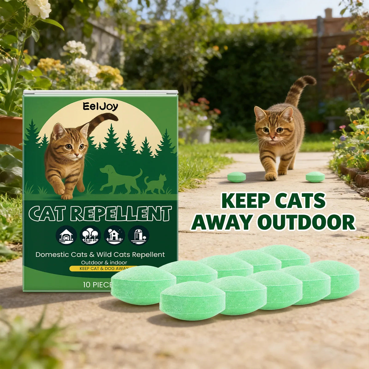 Indoor Cat Repellent Pill – Stops Biting, Gnawing & Scratching Cat Behavior Deterrent Qme