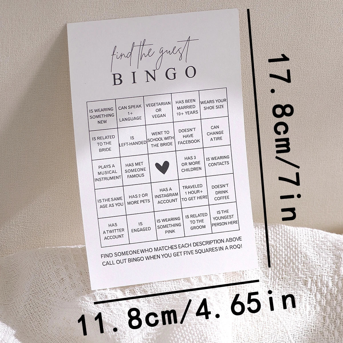 Bridal Shower Bingo Game Cards 10-Pack – Find the Guest Bridal Shower Game Qme 10PCs