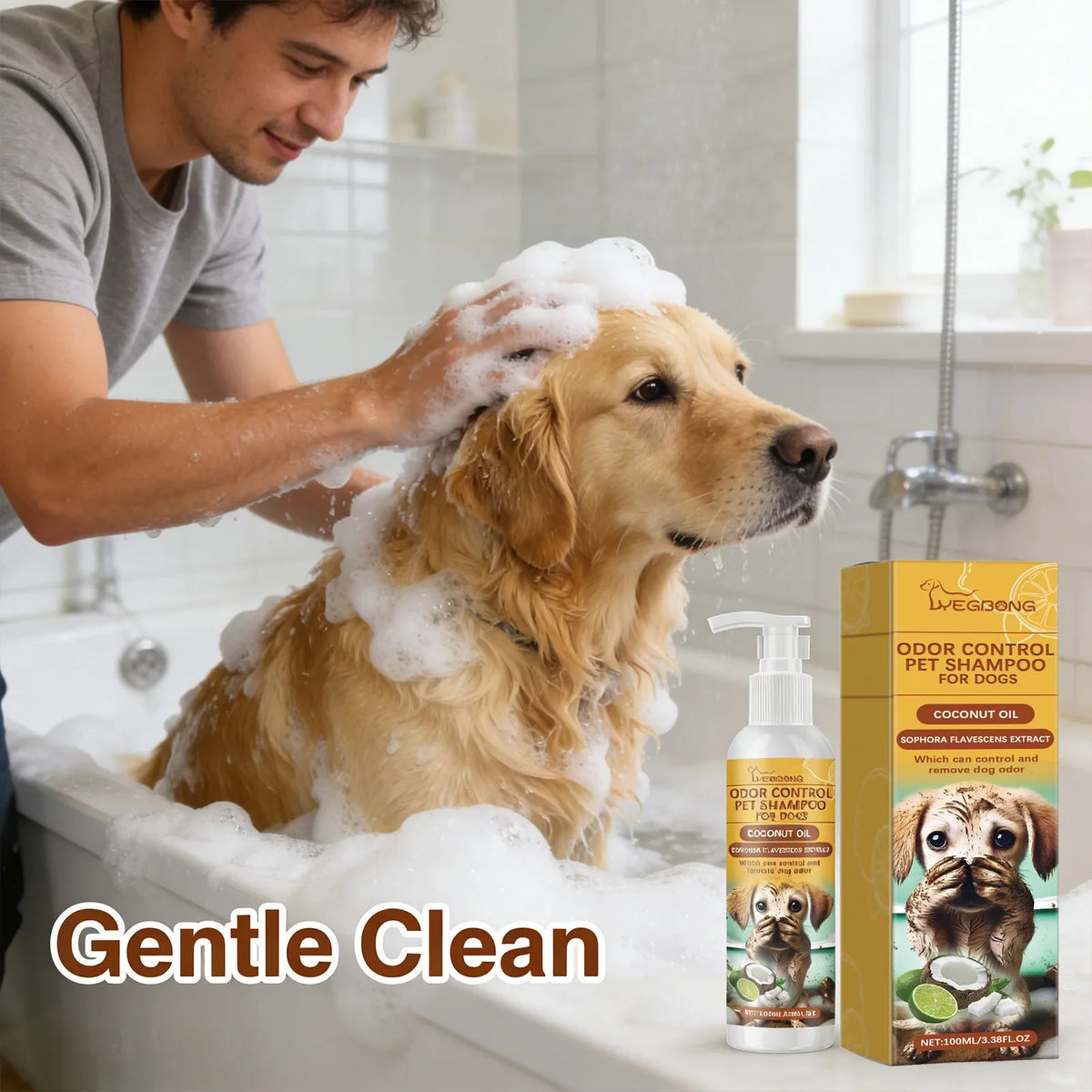 Hypoallergenic Dog Shampoo – Stain Remover & Odor Control Dog Grooming Shampoo Qme