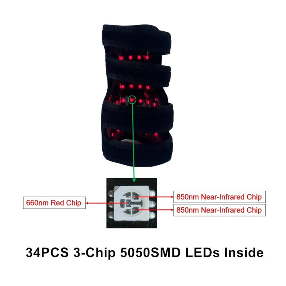 Dog Leg Red Light Wrap 660nm 850nm Wireless LED Pet Care Pet Light Therapy Wrap Qst