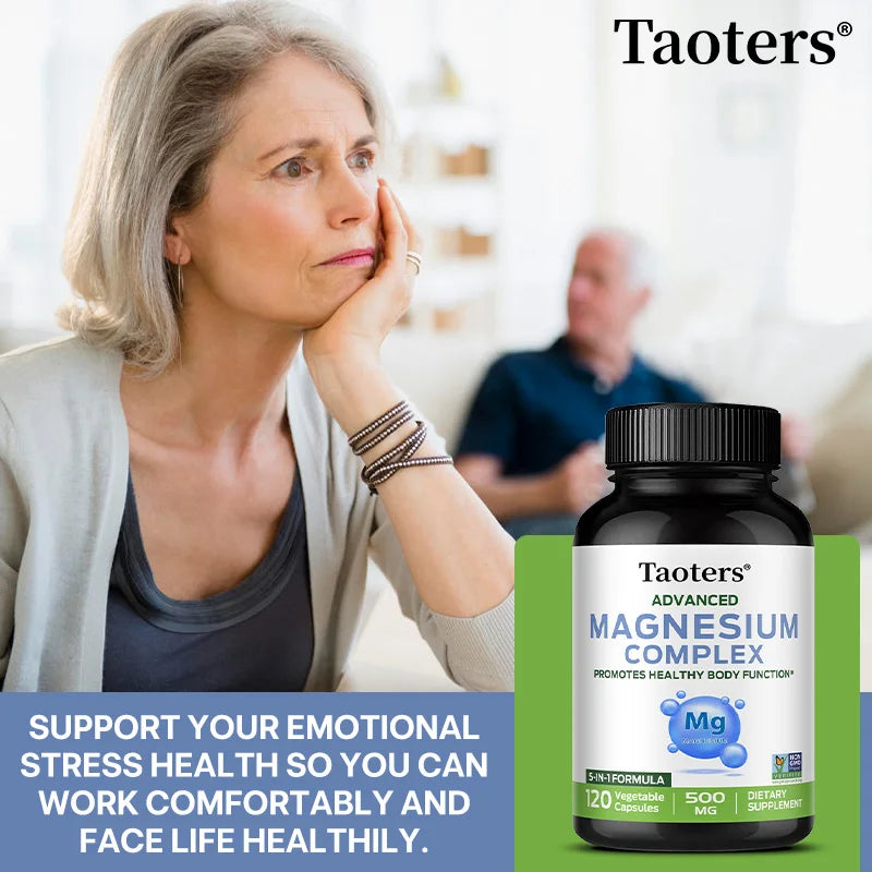 Taoters Magnesium Complex Capsules – High Absorption Formula Mineral Supplement Qst