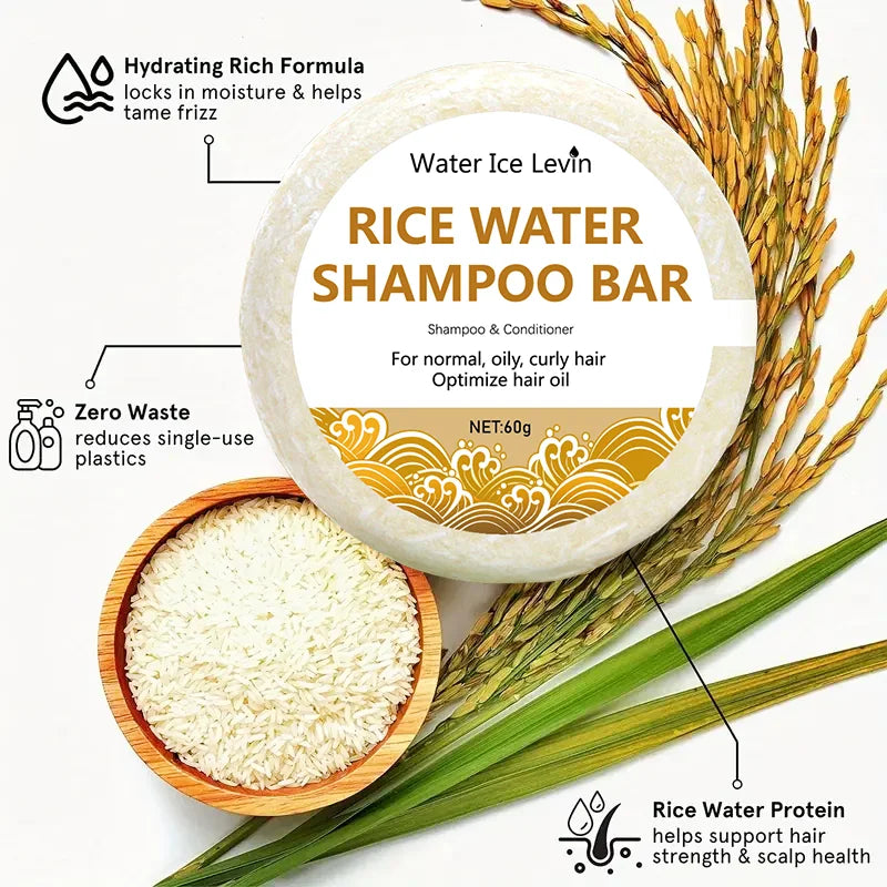 Organic Rice Water Protein Shampoo Bar – Nourishing Hair Soap Solid Shampoo Bar Qme